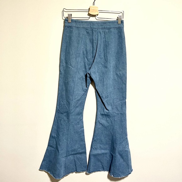Revolve Petersyn Malibu Slit Front Raw Hem Flare Jeans BRAND NEW Boho - Picture 6 of 14
